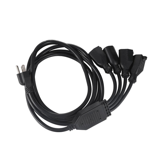 ZOVAYA Extension Cord NEMA 5-15P Male Plug to 4x5-15R Female Receptacle 1 to 4 Outlet Power Splitter Cord Weatherproof Heavy Duty 14/3 SJTW AC Power Cord 10FT