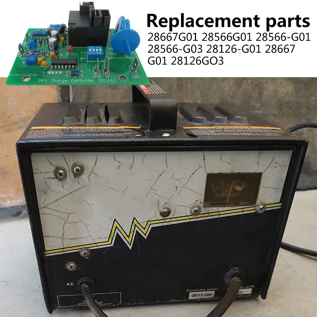 36 Volt Charger Charging Board by BLUE ELF for EZGO Golf Cart, Designed with Charging Status LED, Including 50A Fuse, Replace for EZGO Powerwise Chargers 1994-Up