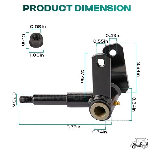 DRIVE UP Club Car Passenger Side Spindle Assembly for Precedent 2004-up and Tempo 2018-up Golf Cart
