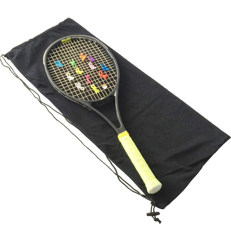 Yingkoo Tennis Racket Bag Drawstring portable backpack sports goods storage multi-purpose tennis Racket Drawstring Bags Professi, Carry-on 10-Inch, Black