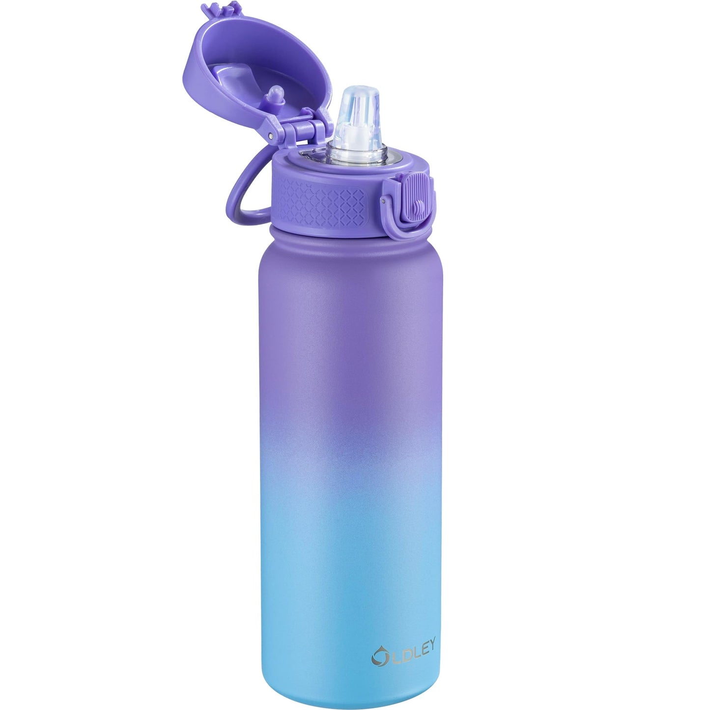 OLDLEY 20 Oz Insulated Stainless Steel Water Bottle For Kids, With Straws Leak-proof, Kids Water Bottles For School Boys Girls,Cotton Candy