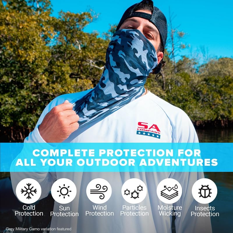 UV Face Shield & Neck Gaiter Balaclava - Blackout American Flag