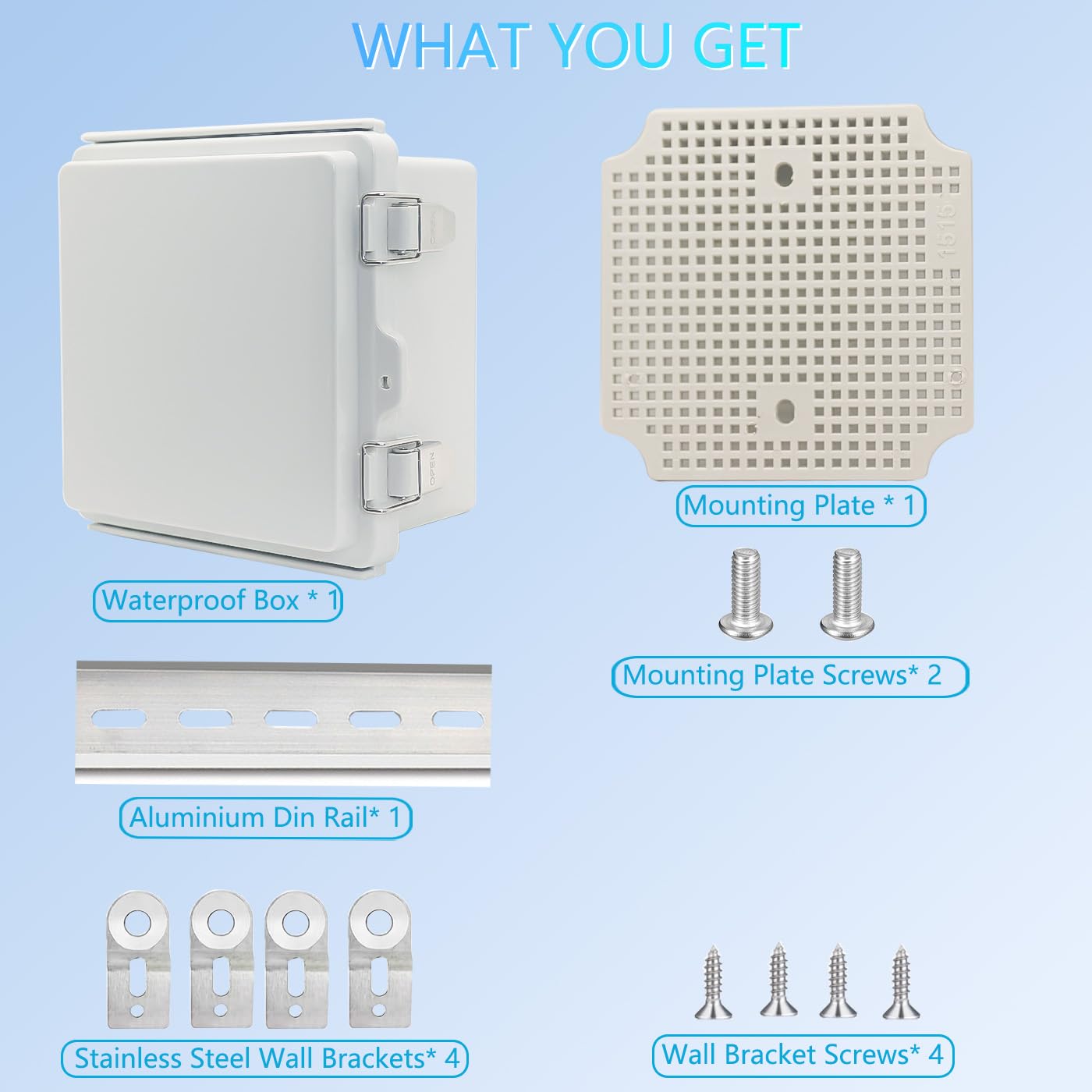 LuSumtly Electrical Box, Outdoor Waterproof Box IP67 Junction Box with Mounting Plate,ABS Plastic Project Box Power Cord Enclosure Grey 5.9" Dx5.9 Wx3.5 H