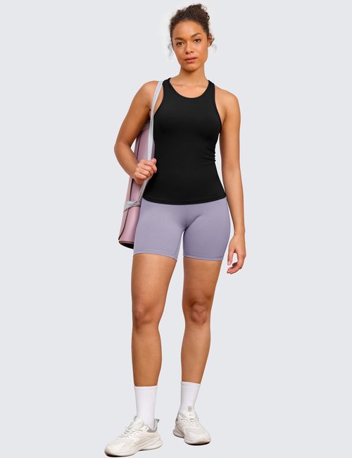 BAYDI Clouduxi Racerback Workout Tank Tops for Women Yoga Sleeveless Camisole Athletic Running Gym Shirts Black
