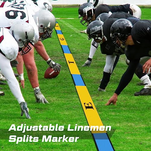 Adjustable Football Linemen Splits Marker - 39 FT Vinyl Yard Marker with 8 Letter Strips