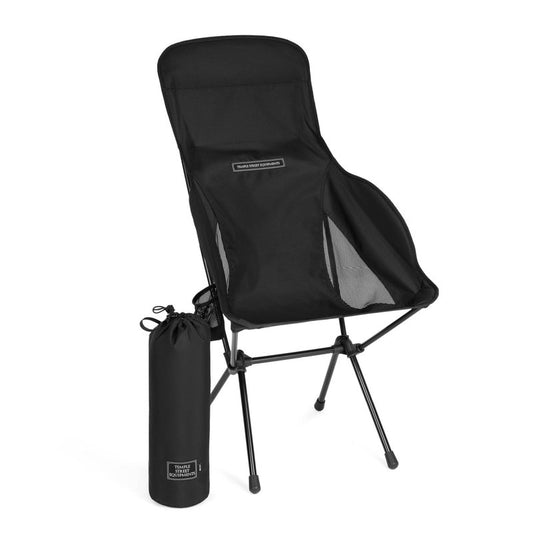 Temple Street Equipment TSE HC100 Camping Chair, 3.36lbs Lightweight Folding Chair with Cup Holder, Portable and Easy to Carry for Camping, Beach, Hiking, Urbain, Festival or Garden (Black)