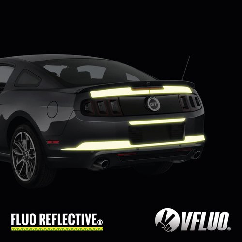VFLUO - Reflective Sticker Sheet for Bike, Motorcycle, Scooter, Helmets, Stroller/Multi-use - DIY Adhesive board - FLUO REFLECTIVE - High Visibility - Discreet - Optimised adhesion