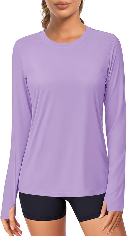 MAGCOMSEN Women's Long Sleeve Rash Guard | UPF 80+ Quick Dry Sun Shirt for Swim & Workout