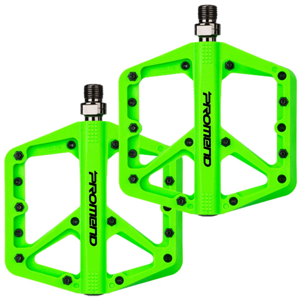 Mountain Bike Pedals - Durable Nylon DU Bearing Platform Pedals for MTB and BMX (Green)