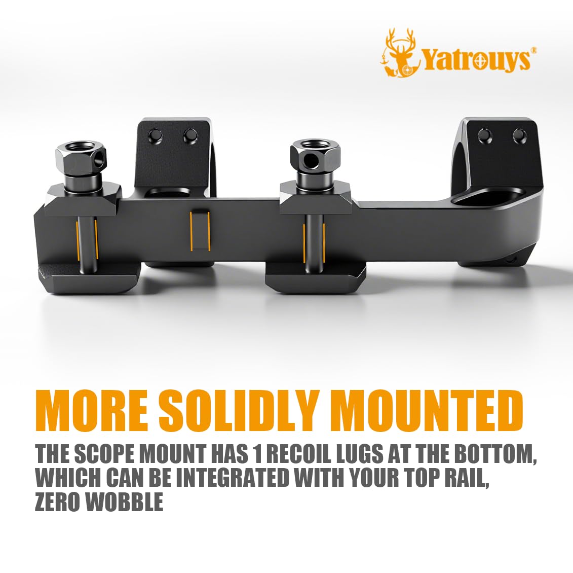 Yatrouys 30mm Cantilever Scope Mount, Offset Dual Ring One-Piece Lightweight 1.5 inch Center Height Scope Rings Mounts