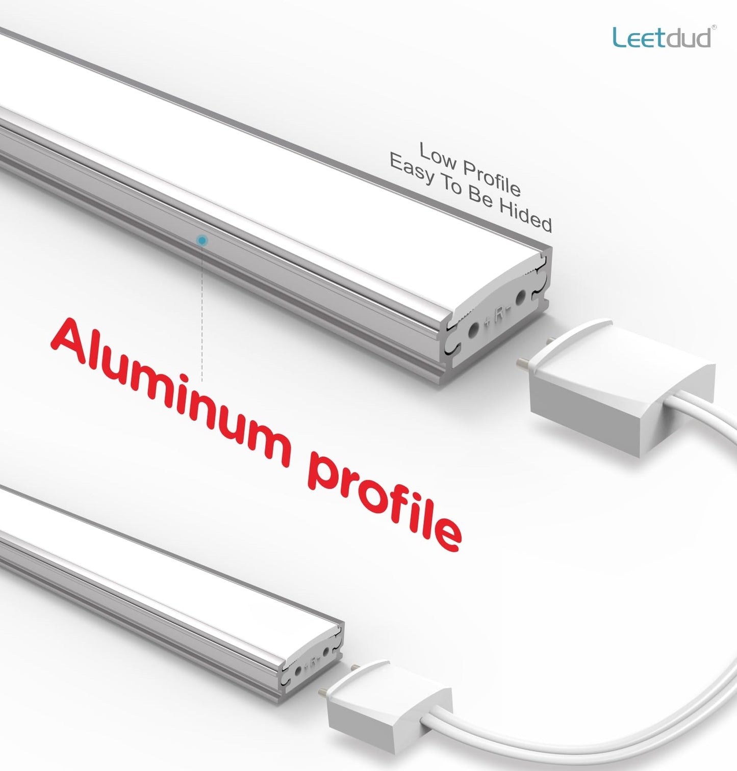 Leetdud Under Cabinet Lighting Plug in, 20 Inch 2 Pcs Kitchen Counter Lights, 4000K Super Bright 1280LM,16W Ultra Thin Led Underabinet Light Bar for Cupboard,Shelf,Sink,Workbench