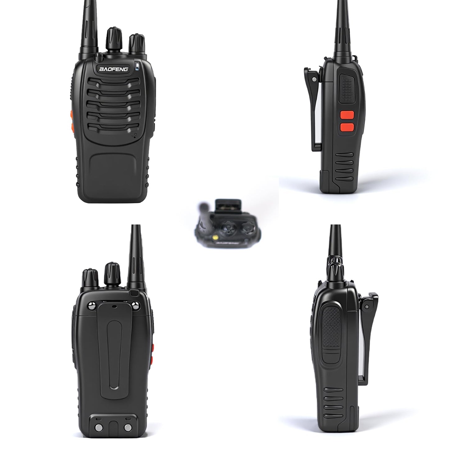 BAOFENG 888S walkie talkies for Adults walkie talkies for Adults 16 Channel Professional Radio Handheld （6PC） (Black)