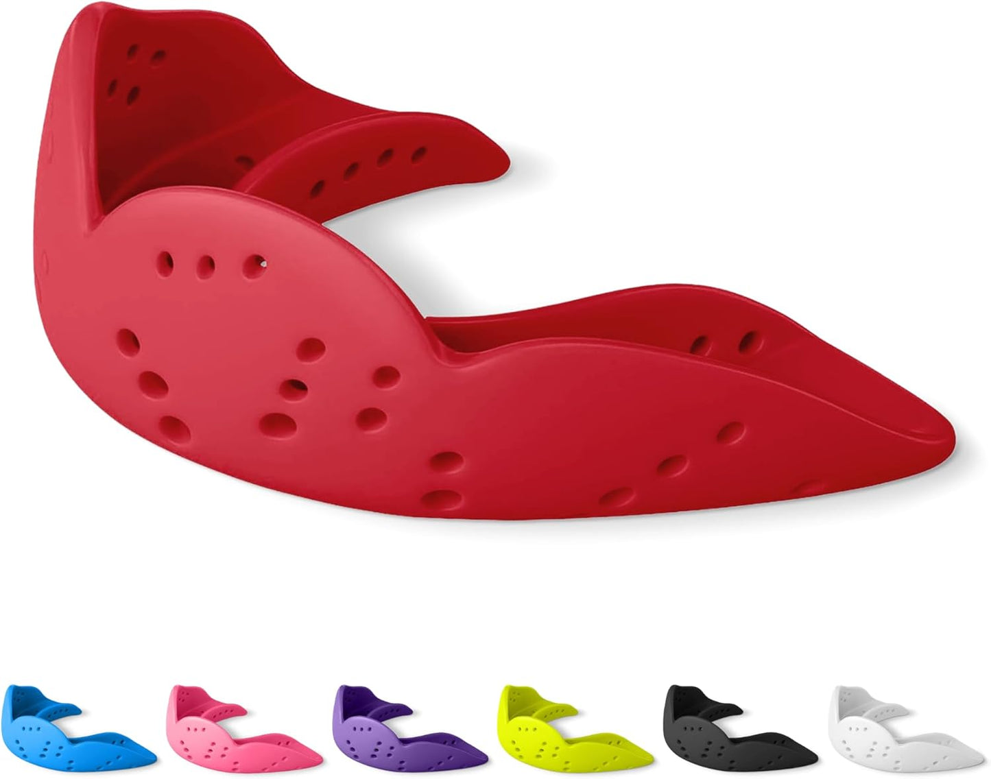 SISU Aero Small Mouthguard - Intense Red | 30% Stronger Protection for Team Sports - Remoldable & Ultra Slim