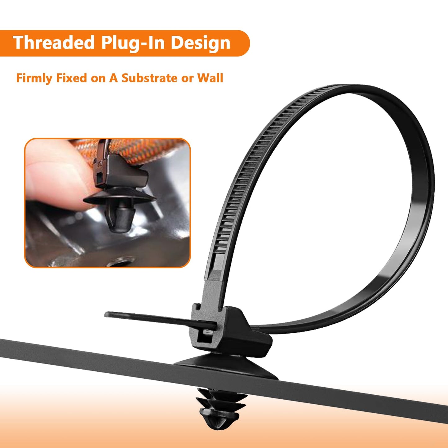 60Pcs Nylon Universal Cable Tie with Buckle Push Mount Zip Tie Mount ChristmasTree Zip Ties Mounts Automotive Cable Ties Wire Clips Fuel Line Ziptie High Temp Heat Resistant Wire Wrap (6-Types)