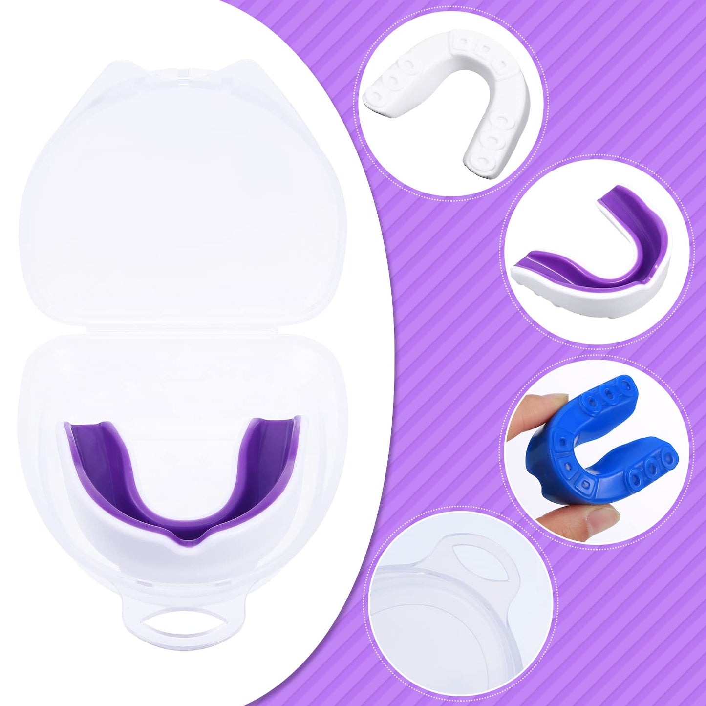10 Pcs Sport Mouth Guards Gum Teeth Armor Game Guard for Boxing Basketball Football Hockey Karate Basketball Rugby Match (Bright Color)