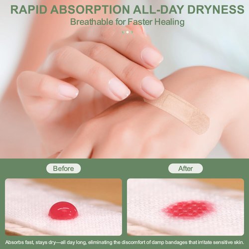 Hysimedy Silicone Adhesive Bandages Small Sizes for Sensitive Fragile Skin 3/4"x3" 60 Count Flexible Fabric Latex Free Hypoallergenic Breathable Bandages for Adhesive Allergy Wounds