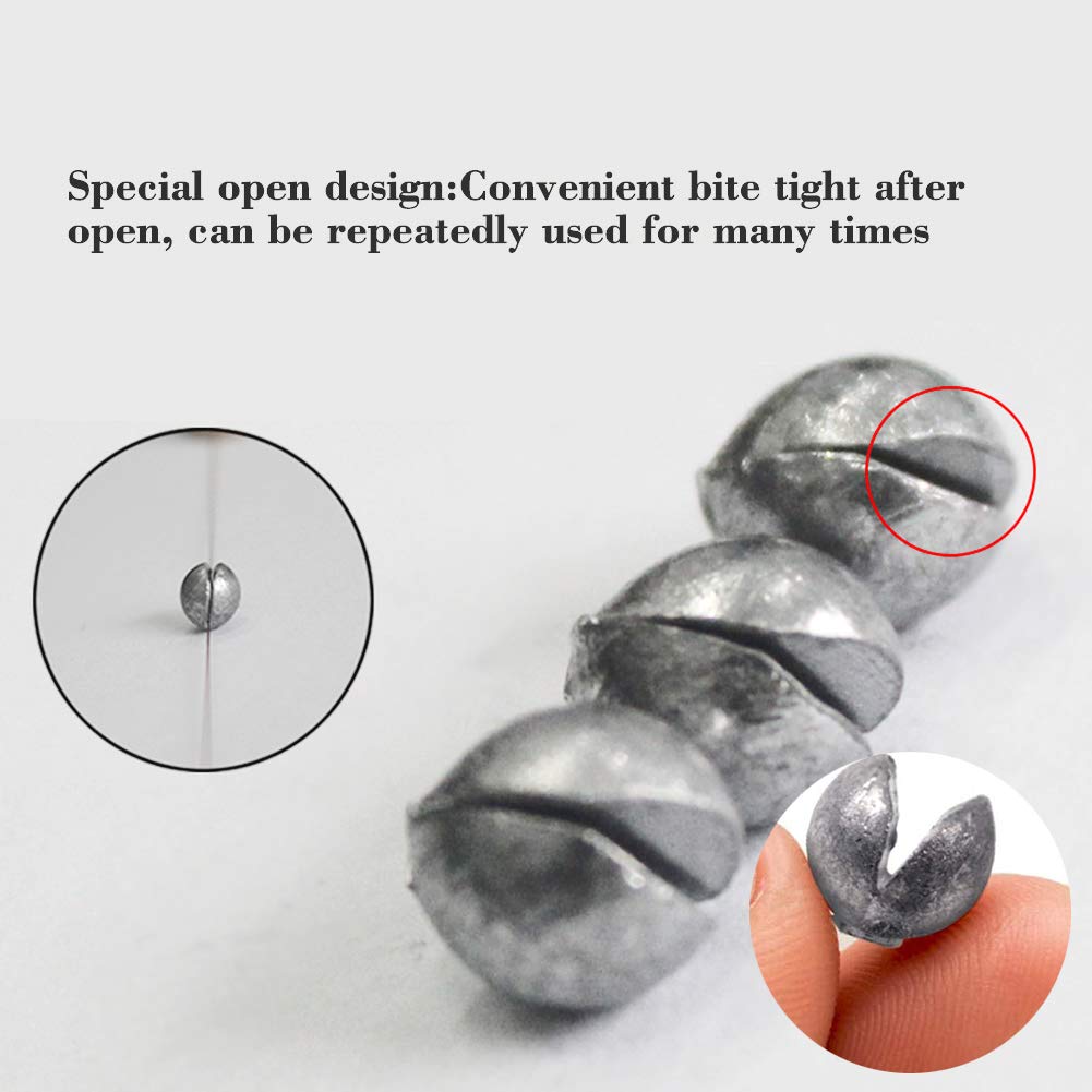 FREE FISHER Round Removable Fishing Weights Sinkers,500Pcs 0.3g Lead Sinking Split Shots Fishing Sinkers,Fishing Weights Sinkers