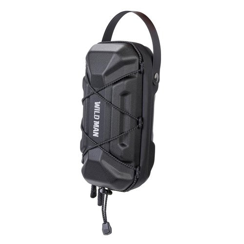 WILD MAN 2L Rainproof Quick Release Bike Handlebar Bag Hard Shell Waterproof Scooter Storage Bag for Kick Scooters Folding Bike Self Balancing Scooters MTB Bicycle Cycling(GD6X,Black)