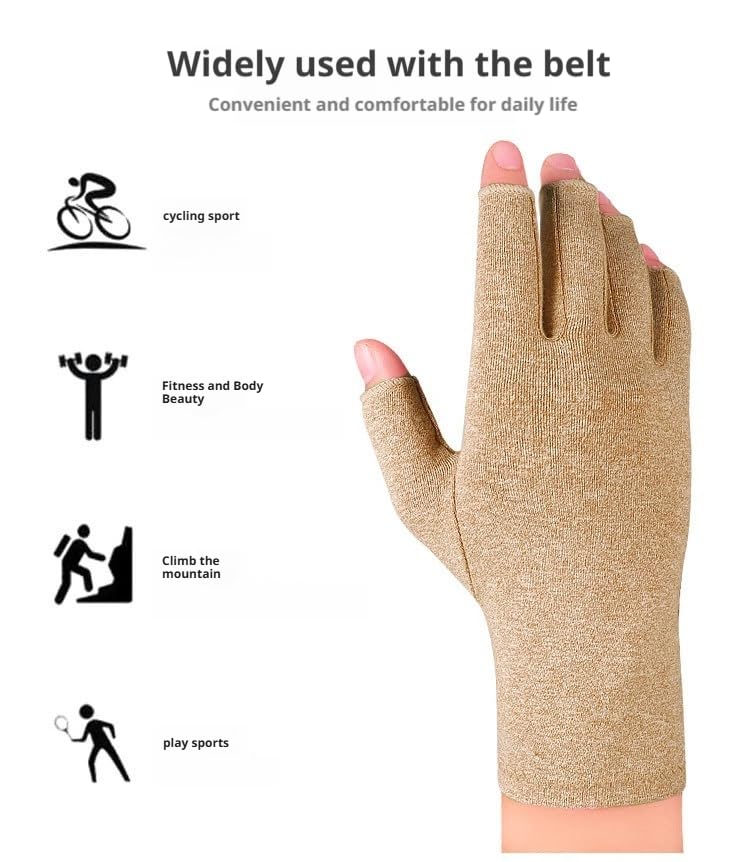 Compression Gloves - Fingerless Hand Support Gloves, Medium Purple
