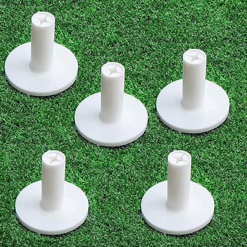 Rubber Golf Tees for Mats - 5 Pack Pure White 1.5"