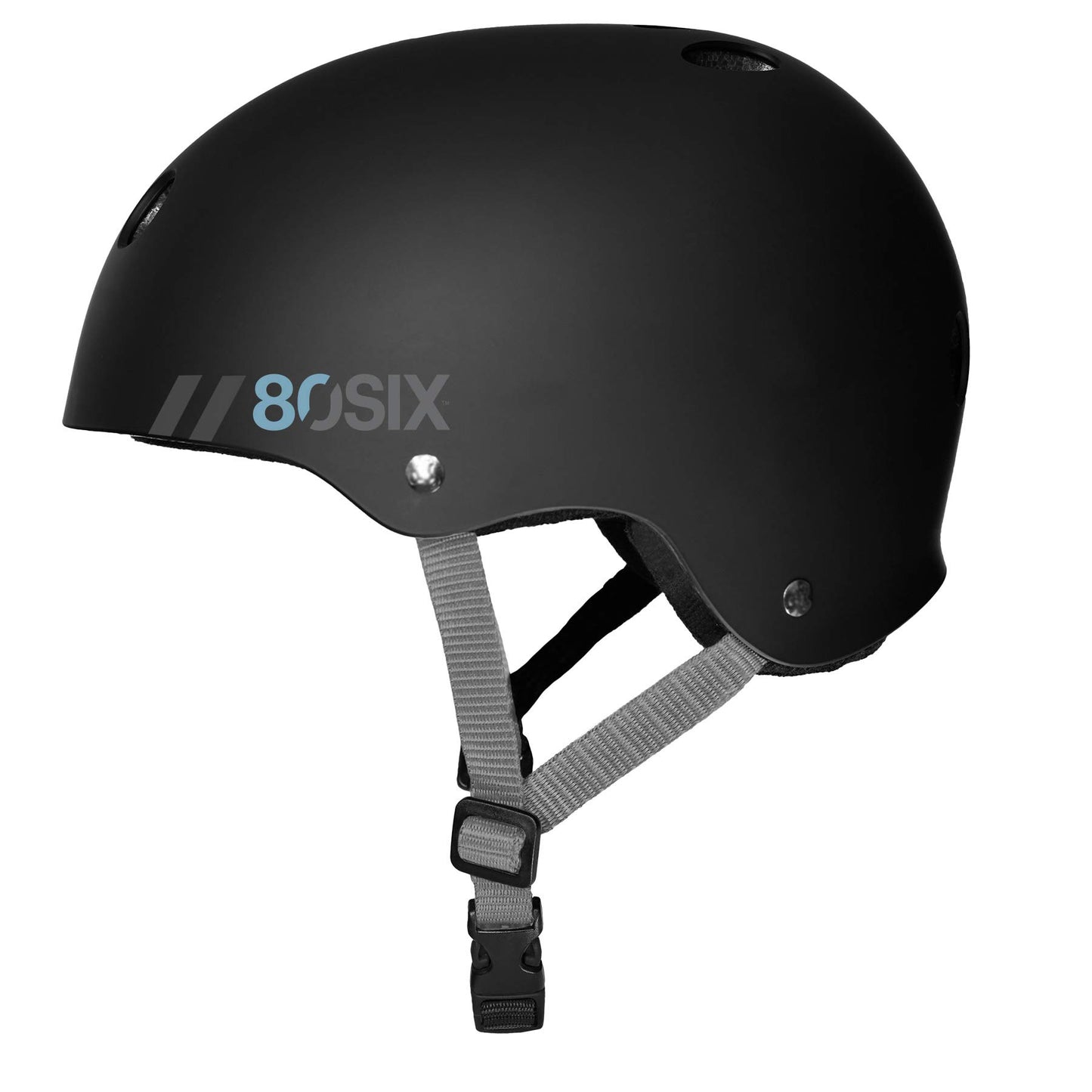 80Six Dual Certified Kids’ Helmet with Knee Pads, Elbow Pads, and Wristguards, Black and Black, Junior - Ages 5+