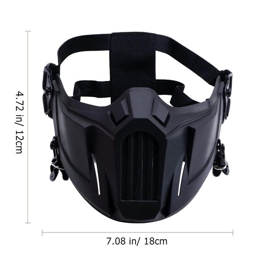 Airsoft Mask Creative Protective Half Face Mask Outdoor Game Mask Costume Mask Outdoor Sports Masks (Black)