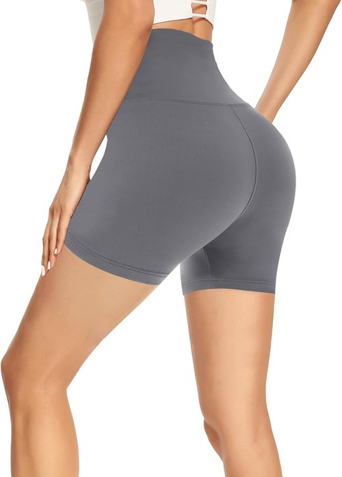 GAYHAY High Waisted Biker Shorts - Soft Black Spandex for Women | Perfect for Workout, Yoga, Dance