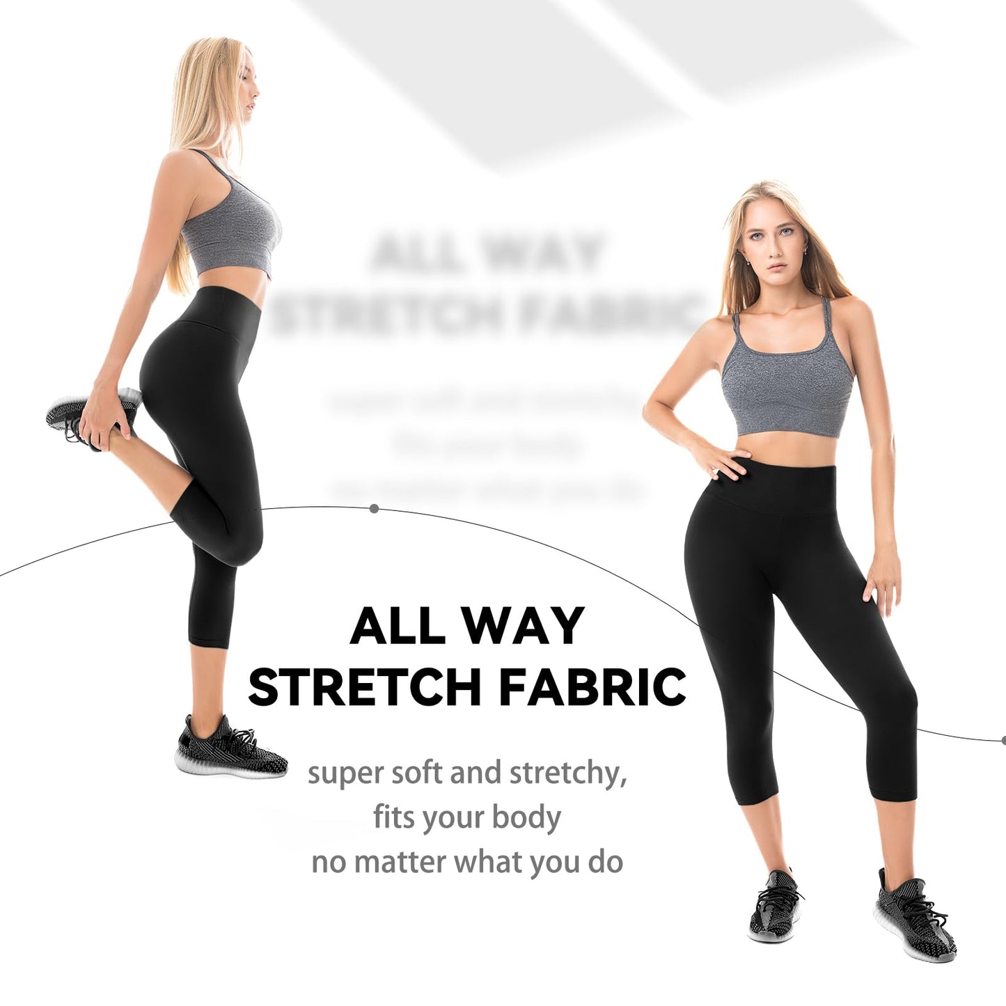 Walifrey Capri Leggings for Women, Buttery Soft High Waisted Leggings for Gym Yoga Workout (White SM)