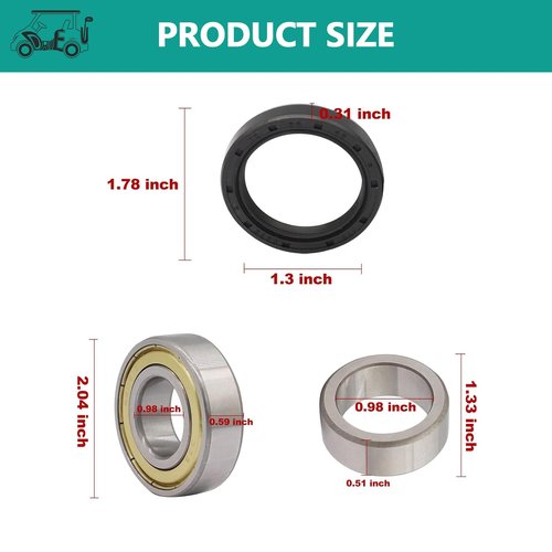 DRIVE UP Golf Cart Rear Axle Bearing Bushing & Oil Seal Kit for Club Car DS and Precedent 1986-2014 Electric Models, OEM 1014207 1011291 1013794