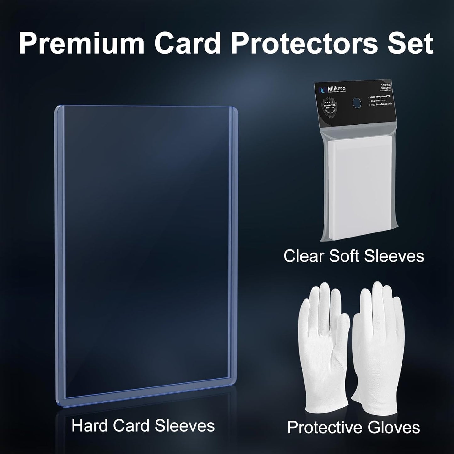 Skiennix 400 Card Sleeves - Premium Hard Plastic Top Loaders with 200 Clear Sleeves | 3" x 4" Size