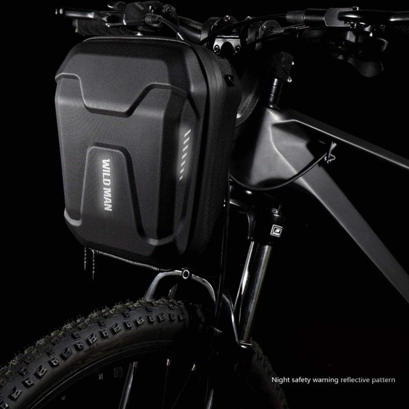 WILD MAN Quick Release 3L Hard Shell Rainproof Scooter Storage Bag for Kick Scooters Folding Bike Kick Board Handlebar Bag MTB (E8)
