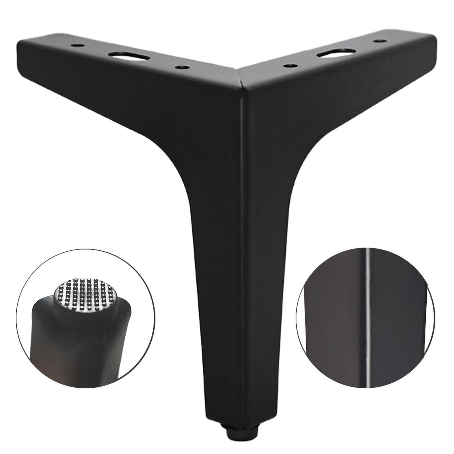 4 Pack 4" Matte Black Metal Furniture Legs, 1.4mm Thickness Metal Cabinet Feet(Black)