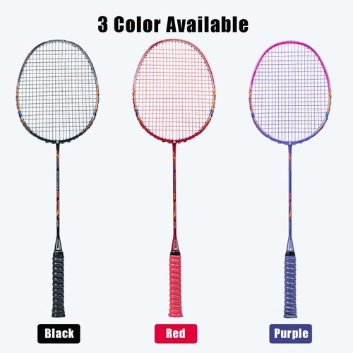 ALPSPORT GJ 10U G5 Super Light Professional Full Carbon Fiber Badminton Racket with Gift Box, Badminton Racquet for Outdoor Backyard Sports Including 1 Flannel Bag, 2 Grips Tapes (Black)