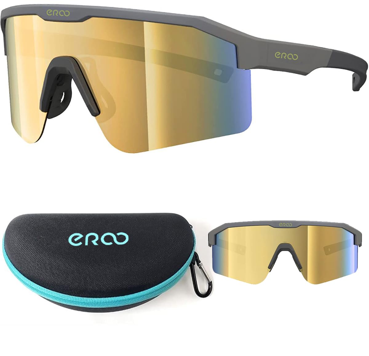 ER00 Eazyrun Polarized Small Baseball Sunglasses for Youth kids Women, Cycling Running MTB Softball Padel Beach Volleyball Sports F2
