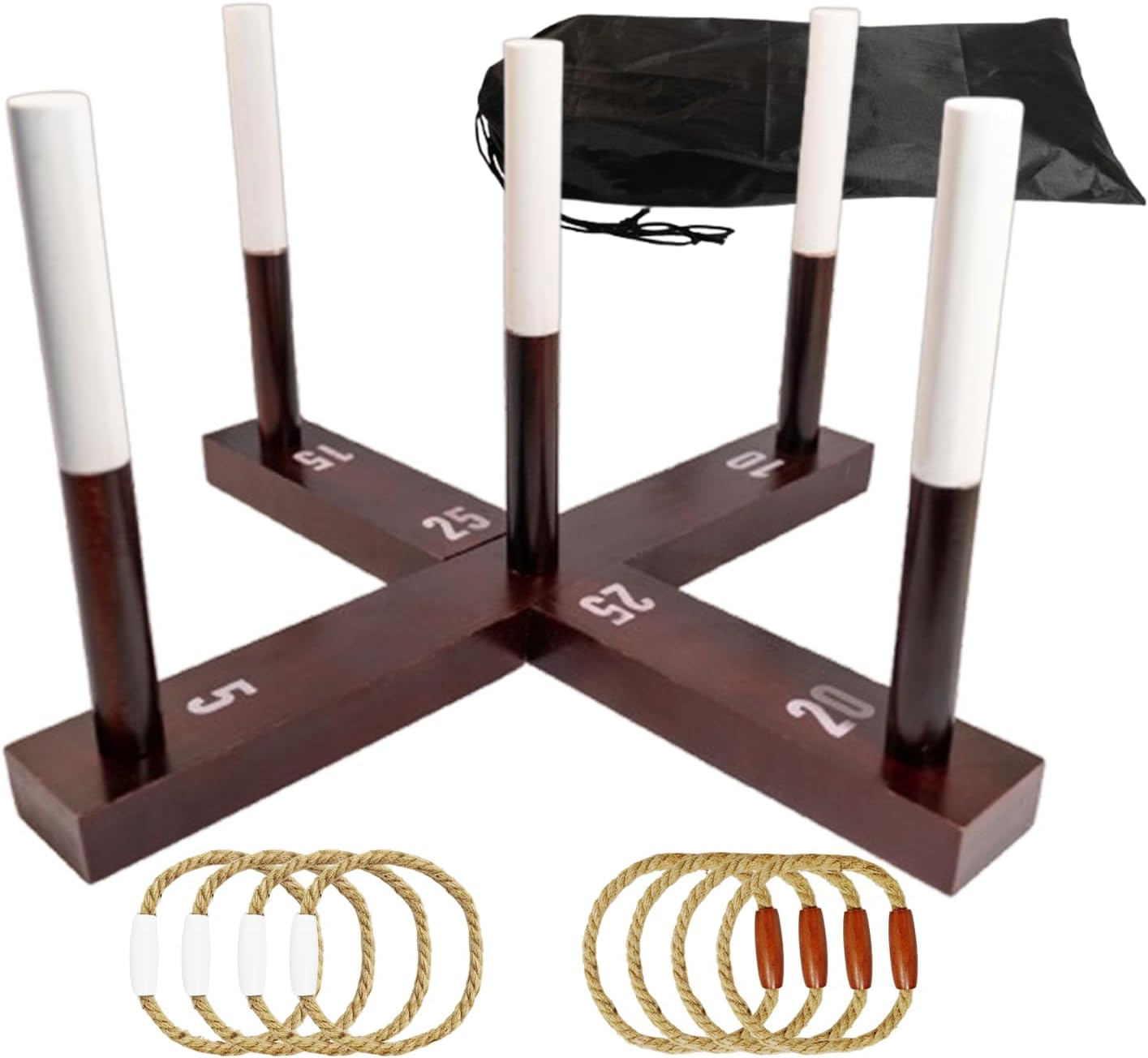 Ring Toss Game by Outdoor Yard Games - Fun Wood Toss Game for Family Gatherings | Perfect for Backyard & Camping