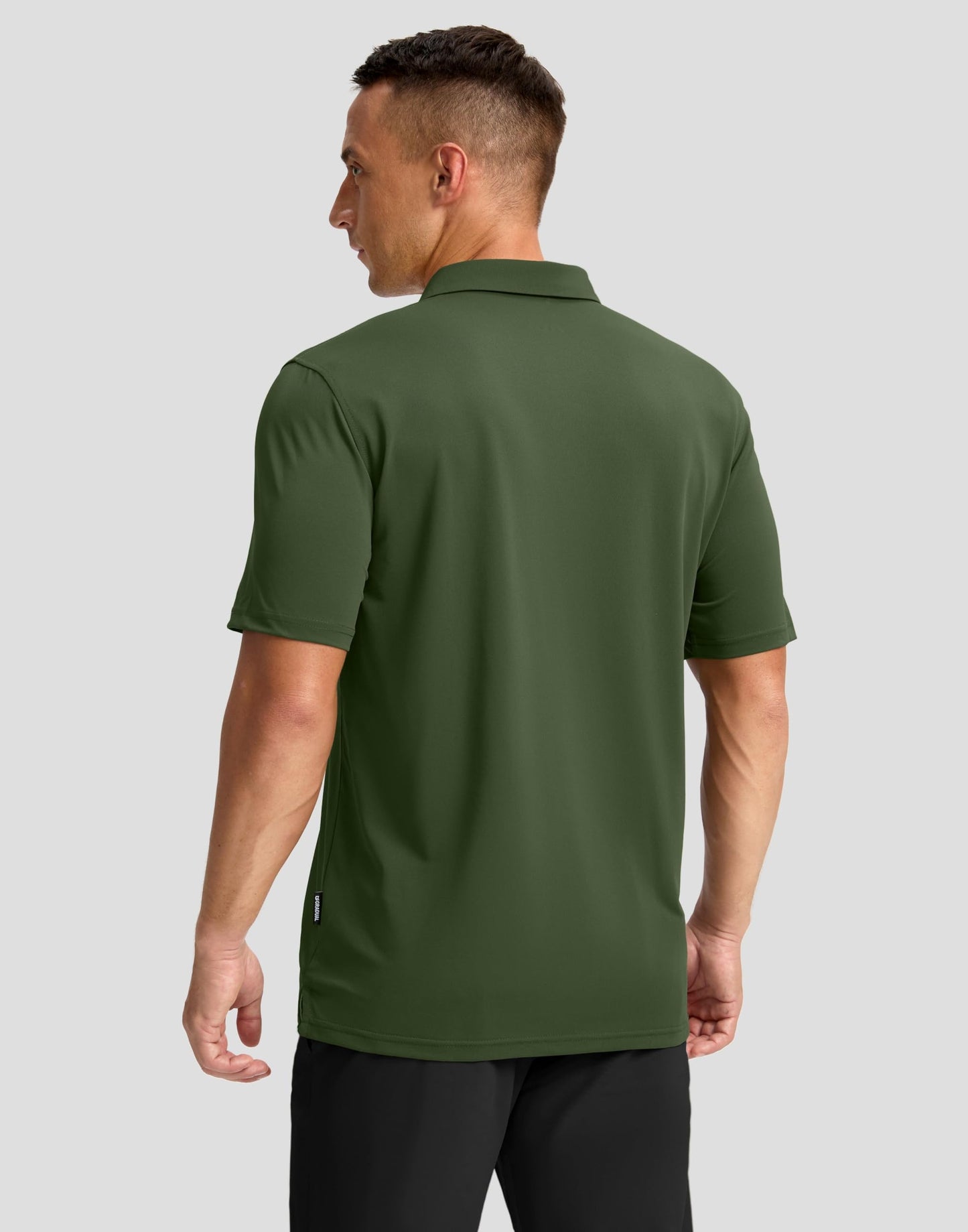 Men's Golf Shirts Dry Fit Moisture Wicking Performance Short Sleeve Collared Polo Shirts for Casual Athletic Business (Dark Green, 4XL)