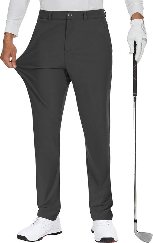 JWM Men's Golf Dress Pants - Stretchy Comfort Trousers | Quick-Dry Lightweight | 30"/32"/34" Sizes