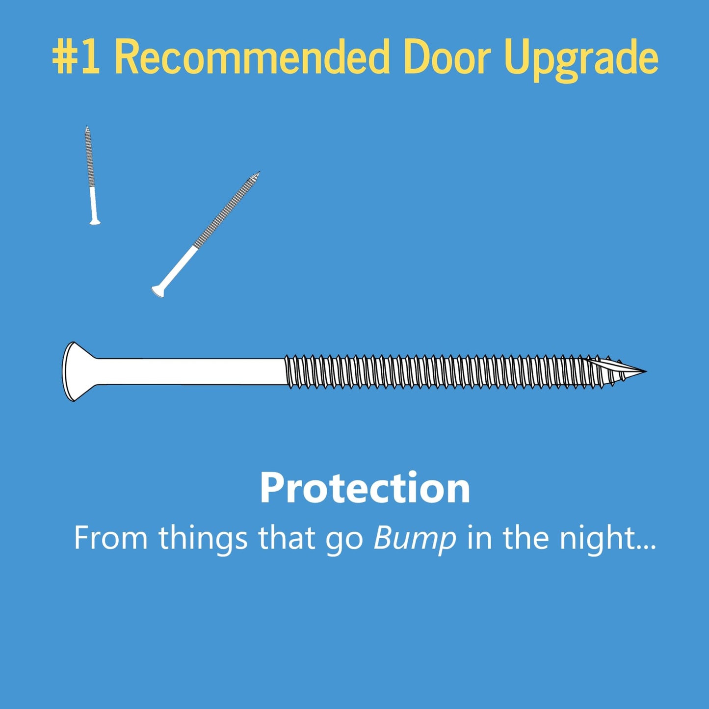 Reinforced Door Screw Kit for Strike Plates, Deadbolt Plates, and Hinges. 3-inch Screws and Screwdriver Bit, Makes Doors Kick Resistant, Home Security Upgrade (Black)