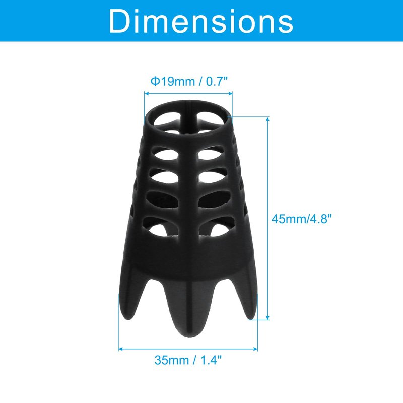 PATIKIL Golf Simulator Tees, 8 Pack Plastic Golf Tees Mat Practice Training for Outdoor Indoor Winter Turf Driving Range, Black