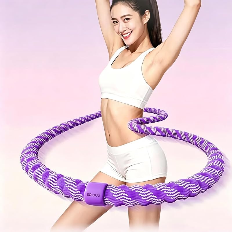 5 lbs Soft Spring Weighted Hula Hoop for Core Workout - Purple