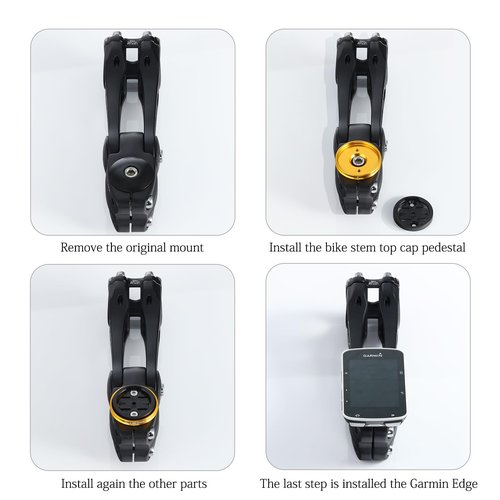 KREMORV Bike Stem Top Cap Computer Mount Bicycle Stem Headset Mount for Garmin Edge