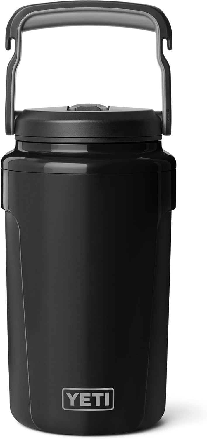 YETI Silo Half Gallon Insulated Water Jug - Leakproof Sports Bottle with Straw Cap & Fence Hook Handle - Black