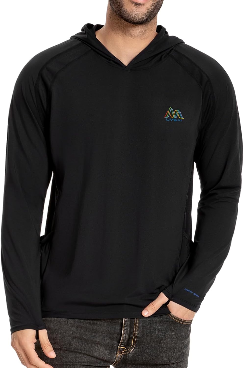 Skiennix Men's UPF 50+ Long Sleeve Hoodie - UV Sun Protection Vented Performance Tee for Outdoor Activities