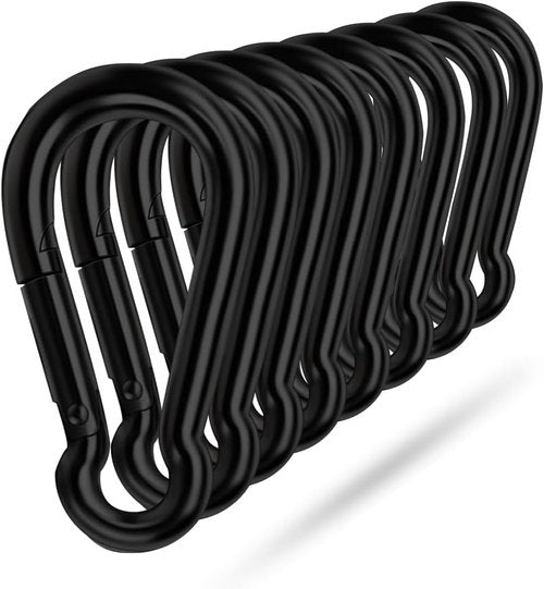Heavy Duty Black Carabiner Clip by [Brand Name] - Quick Link Snap Hook for Camping, Hiking, and Keychains