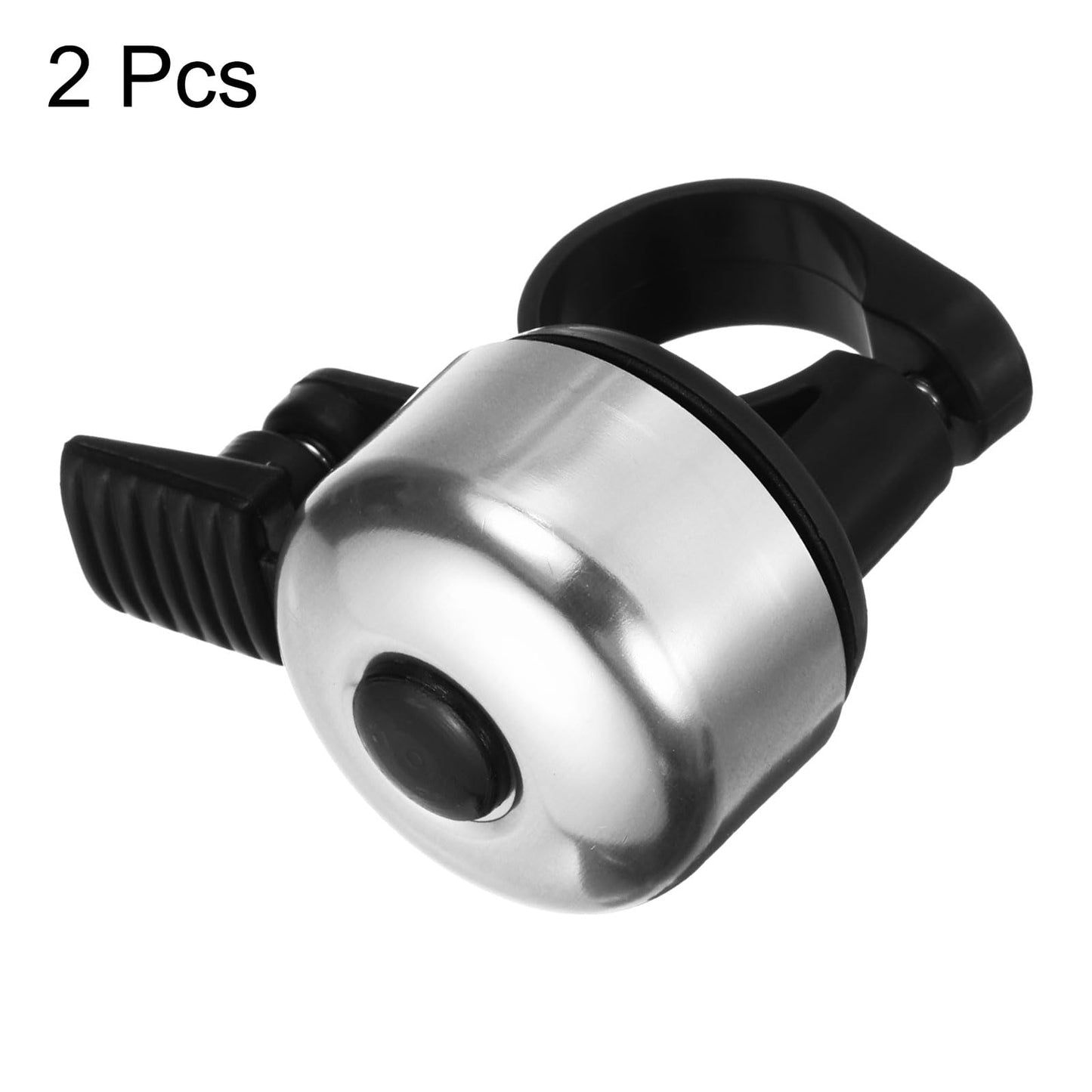 HARFINGTON 2pcs Bike Bell Mini Bicycle Bell with Loud Crisp Clear Sound Bike Ring Bell Aluminum Bike Accessories for Adults Children Road Mountain Bike, Silver Tone