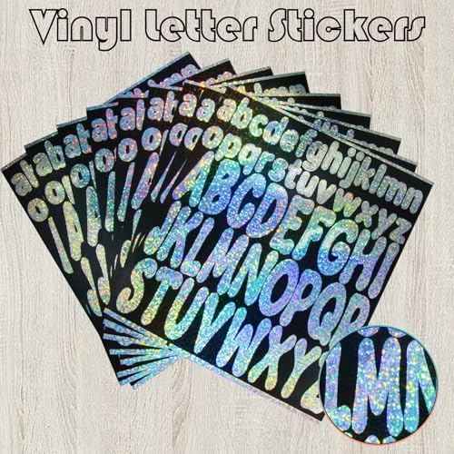 Glitter Letter Stickers for Personalizing Cups & Bottles - 10 Sheets