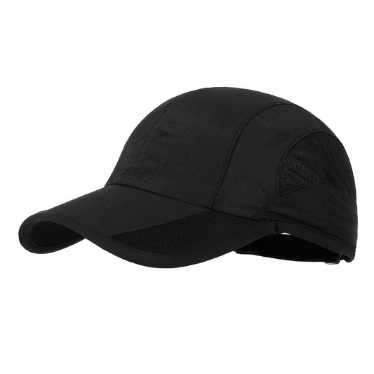 HH HOFNEN Quick Dry Baseball Cap Unstructured Running Cap Water-Resistant UPF 50+ Mesh Golf Sun Hats for Men Women Black