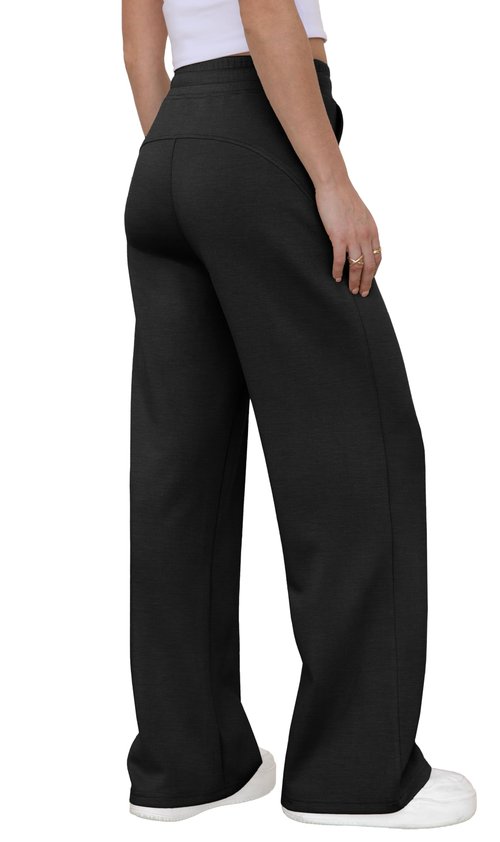 GRECERELLE Black Sweatpants Women Baggy Women's Sweatpants Wide Leg Pants Black-M