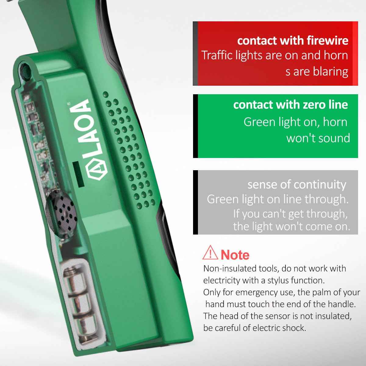 LAOA 8 in 1 Wire Stripper with Voltage Tester, Alarm & Flash Wire Crimper Stripper - Detects 12V-250V AC/DC (Non-Rectified DC) for Strip, Cut, Crimp, Split, Wrap, Slit, Pull