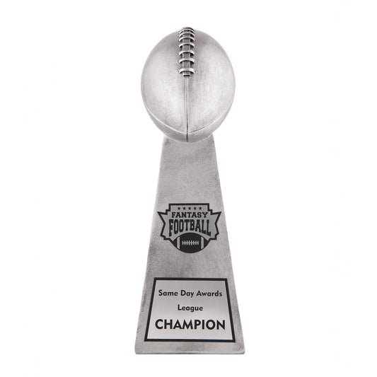 Same Day Awards Lil' Vince Silver Fantasy Football Trophy, 10.75"